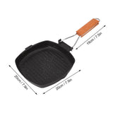 1 x RAW Customer Returns Jenngaoo grill pan, non-stick frying pan with foldable handle, square induction grill pan for frying pans, steak, bacon 20 x 20 cm  - RRP €29.38