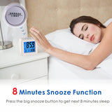 1 x RAW Customer Returns Plumeet Digital Travel Alarm Clock, Easy to Set, with Snooze Mode, Soft Night Light, Large Time, Month, Date and Alarm Display, Rising Sound Alarm White  - RRP €17.41