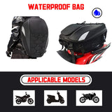 1 x RAW Customer Returns JFG RACING Motorcycle Tail Bag Motorcycle Saddle Bag - Double Use Motorcycle Backpack Waterproof Luggage Bags Motorcycle Helmet Bag Storage Bags - RRP €46.21