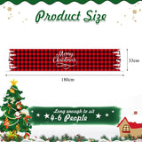 90 x Brand New Christmas table runner, tablecloth and runner for Christmas dinner in long black red buffalo plaid 180 x 34cm, table runner for Christmas table for Christmas table decorations - RRP €692.1