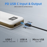 1 x RAW Customer Returns imuto Power Bank 20000mAh, 22.5W Fast Charging USB C Input Output Portable Charger with PD3.0 QC4.0 Power Bank with LCD Display Flashlight for iPhone14 12, Samsung, Huawei, Switch White  - RRP €32.99