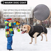 1 x RAW Customer Returns QBLEEV Dog Winter Coat Warm Reflective Dog Jacket Turtleneck Waterproof Cold Weather Thick Fleece Lining Dog Pet Clothes Vest Snowsuit for All Dog Size XL - RRP €26.02