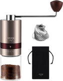 1 x RAW Customer Returns Vevok Chef Manual Coffee Grinder with 6 External Adjustable Coarseness for Espresso to French Press, Stainless Steel Conical Grinder, Ideal for Home, Office or Travel, Rose Gold - RRP €39.99