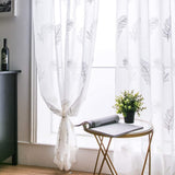 1 x RAW Customer Returns MIULEE Curtain Sheer Voile Flowers Embroidery Curtains with Eyelets Transparent Curtain 2 Pieces Eyelet Curtain Gauze Paired Scarves Window Curtain for Living Room Bedroom 225 cm x 140 cm H x W  - RRP €30.49