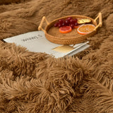 1 x RAW Customer Returns Michorinee Plush Bed Linen 155x220 Winter Fluffy Warm Duvet Cover Fleece Long Hair Faux Fur Plush Bed Linen Set with Zip - 155 x 220 cm 80 x 80 cm Brown - RRP €50.41