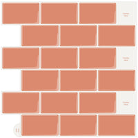 1 x RAW Customer Returns WoStick Pack of 10 Orange Tile Stickers Kitchen Back Wall Tiles Adhesive Tile Film 3D Self-Adhesive Kitchen Bathroom 30.5 x 30.5 cm  - RRP €36.56