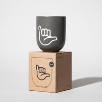 1 x RAW Customer Returns FYNGERS MIDDLE FINGER Mug with hand sign Grey Matte porcelain mug Perfect coffee mug or tea cup Great gift - RRP €16.87