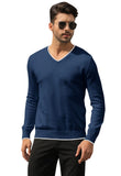 1 x RAW Customer Returns Feziakuk Knitted Pullover Men s V-Neck Pullover Autumn Winter Long Sleeve Sweater Basic Winter Pullover Warm Work Pullover Tops, Blue XXL - RRP €28.22