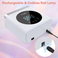 1 x RAW Customer Returns Nailgirls Rechargeable 150W UV LED Nail Lamp 4 Timers Auto Sensor LCD Display Removable Screen Magnetic LED Plate Gel Nail Lamp Finger Toe - RRP €52.99