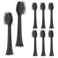 1 x RAW Customer Returns 8x MERUYOO replacement brushes for zahnheld interchangeable heads, brush head compatible with zahnheld sonic toothbrush Toothbrush heads for 3Zahn-black - RRP €18.14