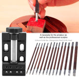 1 x RAW Customer Returns Stone Carving Tools, Stone Carving Set, 18 Pcs Set Stone Carving Tool Sets Manganese Steel Flat Oblique Knife Woodworking Tools with Mini Clamp Bed for Carving Enthusiasts - RRP €30.49