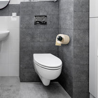 1 x Brand New Self-Adhesive Wall Roll Holder No Punching Required Toilet Paper Holder WC Simple and Elegant Design for Kitchen Bathroom Cupboards Black  - RRP €19.2