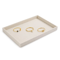 1 x RAW Customer Returns Papten jewelry tray stackable made of burlap, jewelry storage drawer jewelry insert organizer jewelry display for rings wristwatch beige  - RRP €22.99