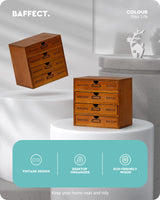 1 x RAW Customer Returns Baffect Desktop Drawer Box Wooden 4 Tier Storage Box with Drawers Vintage Jewelry Box Wooden Box Wooden Box with Drawer Organizer Wooden Table Chest of Drawers for Storage, 4 Tier - RRP €33.97