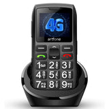 1 x RAW Customer Returns artfone C1 4G senior mobile phone without contract with large buttons, pensioner large button mobile phone with charging station, GSM mobile phone with 1.8 inch color display, SOS emergency call button, 1800mAh  - RRP €48.99