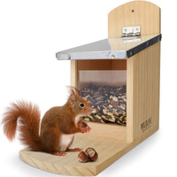 1 x RAW Customer Returns WILDLIFE FRIEND squirrel feeder made of pine wood - weatherproof fully assembled - squirrel feeding station - feeding squirrels - feeding station for squirrels - 11x29x25 cm - RRP €25.2