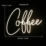 1 x RAW Customer Returns Coffee Neon Sign - Coffee Neon Sign Letters LED Neon Sign Cafe Neon Light for Wall Cafe Decor, Neon Light for Bar, Cub, Coffee House, Restaurant, Room Decoration Warm White  - RRP €36.34