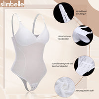 1 x RAW Customer Returns SLIMBELLE Body Sculptant with Bra Body Sheath Women s Belly Lace Sexy Shapewear Invisible Bodysuit, white, S - RRP €26.21