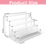 6 x Brand New Giyiprpi 2 Pieces 4-Tier Iridescent Acrylic Display Stand, Tabletop Clear Riser Display Shelf for Decoration and Organization, 16 x 12.4 x 7.7 Acrylic Stand for Figurines, Jewelry, Cupcake - RRP €185.04