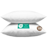 1 x RAW Customer Returns FAM Home Set of 2 Cotton Pillows 65 x 65 cm Breathable Washable 65 x 65 cm Hollow Polyester Fiber for Allergy sufferers - RRP €29.99