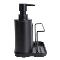 1 x RAW Customer Returns Kook Time sink organizer and dishwashing liquid dispenser kitchen set - soap dispenser with sponge holder and dishwashing brush holder, ideal for kitchen sink - black - 21X12X19 cm. - RRP €25.36