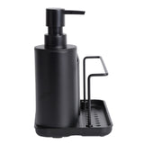 1 x RAW Customer Returns Kook Time sink organizer and dishwashing liquid dispenser kitchen set - soap dispenser with sponge holder and dishwashing brush holder, ideal for kitchen sink - black - 21X12X19 cm. - RRP €25.44