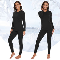 1 x RAW Customer Returns SIHOHAN Women s Thermal Underwear Set, Warm Underwear, Lined Long Johns for Women, Winter Thermal Base Layer for Everyday Life, Skiing, Hiking, Jogging, Black, M - RRP €24.99