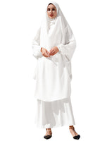 1 x RAW Customer Returns Odizli Abaya Muslim Ladies Prayer Clothes for Women Long Sleeve Hijab Long Top Maxi Skirt Ramadan Outfit Islamic Muslim Robe Kaftan Jilbab Khimar Burka Long Prayer Dress White One Size - RRP €32.26