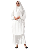 1 x RAW Customer Returns Odizli Abaya Muslim Ladies Prayer Clothes for Women Long Sleeve Hijab Long Top Maxi Skirt Ramadan Outfit Islamic Muslim Robe Kaftan Jilbab Khimar Burka Long Prayer Dress White One Size - RRP €32.26