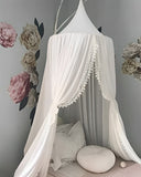 1 x RAW Customer Returns Chiffon bed canopy, GINKAGO children s room insect protection canopy decorative mosquito net, breathable white, 240 x 60 x 400 bottom circumference cm - RRP €39.98