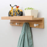 1 x RAW Customer Returns Bamboo wall coat rack with hooks. Floating top shelf for storage of objects. For hallway, bathroom, living room or bedroom - RRP €29.1