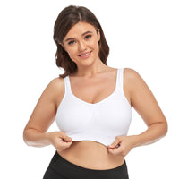 1 x RAW Customer Returns Vertvie Women s 1 2 3 Pack Sports Bra Solid Color Without Underwire Bustier Classic Comfortable Stretch Bra Medium Support Padded Feel-Good Bra Black White, 4XL  - RRP €32.05