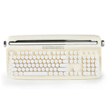 1 x RAW Customer Returns YUNZII ACTTO B503 Retro Bluetooth Wireless Keyboard with Built-in Typewriter Stand B503, Ivory Butter  - RRP €63.99