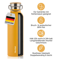 1 x RAW Customer Returns Blumtal Thermos bottle 750ml - double-walled stainless steel drinking bottle 750ml - insulated bottle 750ml BPA free - stainless steel drinking bottle - tea bottle - thermo drinking bottle - sports bottle - - RRP €24.99