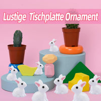 1 x RAW Customer Returns Tydezjl 100pcs Miniature Rabbit Figurine, Mini Rabbit Garden Decoration Moss Landscape, Mini Resin Rabbit Easter Decoration DIY Rabbit Cake Topper, Small Bunny Ornaments for Garden Farm Office - RRP €14.11