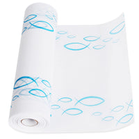 83 x Brand New HOECMRHP table runner fish made of fleece 28 cm x 6 m for boys and girls communion confirmation baptism white blue  - RRP €920.47