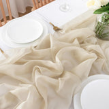 1 x RAW Customer Returns CHUQING Beige Chiffon Table Runner Wedding Beige Cream Table Decoration Birthday Communion Ivory 75cm x 4m - RRP €23.18