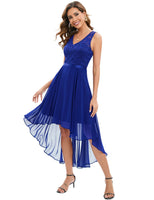 1 x RAW Customer Returns bridesmay Cocktail Dresses Elegant for Wedding Mullet Formal Dresses Chiffon Dresses Sleeveless Chiffon Royal Blue XL - RRP €46.38