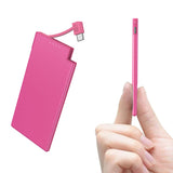 1 x RAW Customer Returns Auskang Powerbank USB C with cable 0.68cm Ultra Slim Portable Charger Ultra-thin and light External battery, Compatible with iPhone 15, Samsuang, Xiaomi etc.- Pink - RRP €21.99