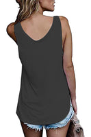 1 x Brand New FANGJIN women s summer modern sleeveless top tunic long tank tops black loose V-neck solid color t-shirt casual camisole large - RRP €27.6