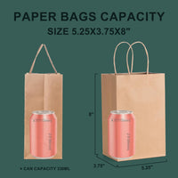 1 x RAW Customer Returns Switory 100 pieces paper bags gift bags brown kraft paper bag with handle for gifts, party, birthday, crafts, retail 13.3 x 9.5 x 20.3 cm  - RRP €26.32