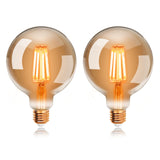 1 x RAW Customer Returns ExtraStar Vintage Edison LED Filament Light Bulb G95 E27, 4W Equivalent to 40W Incandescent Bulb, 400lm, 2200K, Warm White, Amber Glass, Non-Dimmable Energy Class A  - RRP €19.2