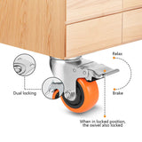 1 x RAW Customer Returns WBD WEIBIDA furniture castors 75mm with 4 brakes, double locking 360-degree polyurethane swivel castors heavy duty with 450kg load capacity, silent castors for furniture transport, table, cabinet, set of 4 - RRP €30.24