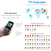 1 x RAW Customer Returns Translator with voice output Supports 137 languages Smart Voice Translator Supports WiFi Hotspot Offline Translator, 2.4 inch touch screen translation device - RRP €90.42