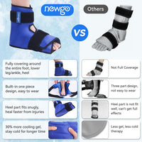 1 x RAW Customer Returns NEWGO cooling cuff foot, cooling shoes, cooling socks feet, ice shoe for injuries, ankles, ice pack, cooling socks, chemotherapy, 1 piece dark blue  - RRP €24.99