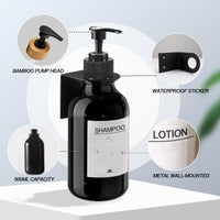 1 x RAW Customer Returns Soap dispenser wall mounting without drilling, set of 3 500ml soap dispenser wall shampoo dispenser shower detergent dispenser shampoo dispenser for kitchen bathroom black2  - RRP €22.61