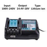 1 x RAW Customer Returns VANTTECH 3.5A DC18RF Lithium-Ion Charger with LCD Screen Replacement for Makita 14.4V-18V Batteries Bl1830 Bl1815 Bl1430 Dc14Sa Dc18Sc Dc18Rc Dc18Ra EU Plug  - RRP €33.99