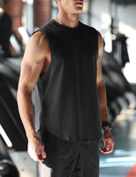 1 x RAW Customer Returns Rane Sports Men s Bodybuilding Training Tank Tops Athletic Training Gym Vest Cotton Cropped Sleeveless Muscle T-Shirt 03 Black XL - RRP €26.1