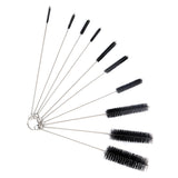 1 x Brand New Annhua bottle brushes, 10 pieces cleaning brushes, nylon bottle cleaner for test tubes, beakers, pipes, keyboards, black - RRP €20.4