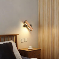 1 x RAW Customer Returns SENQIU LED wall light indoor, modern wooden wall light 4W, 360 rotatable LED wall lighting indoor 3000k color temperature is used for bedroom, living room, hallway, stairs warm light  - RRP €30.24